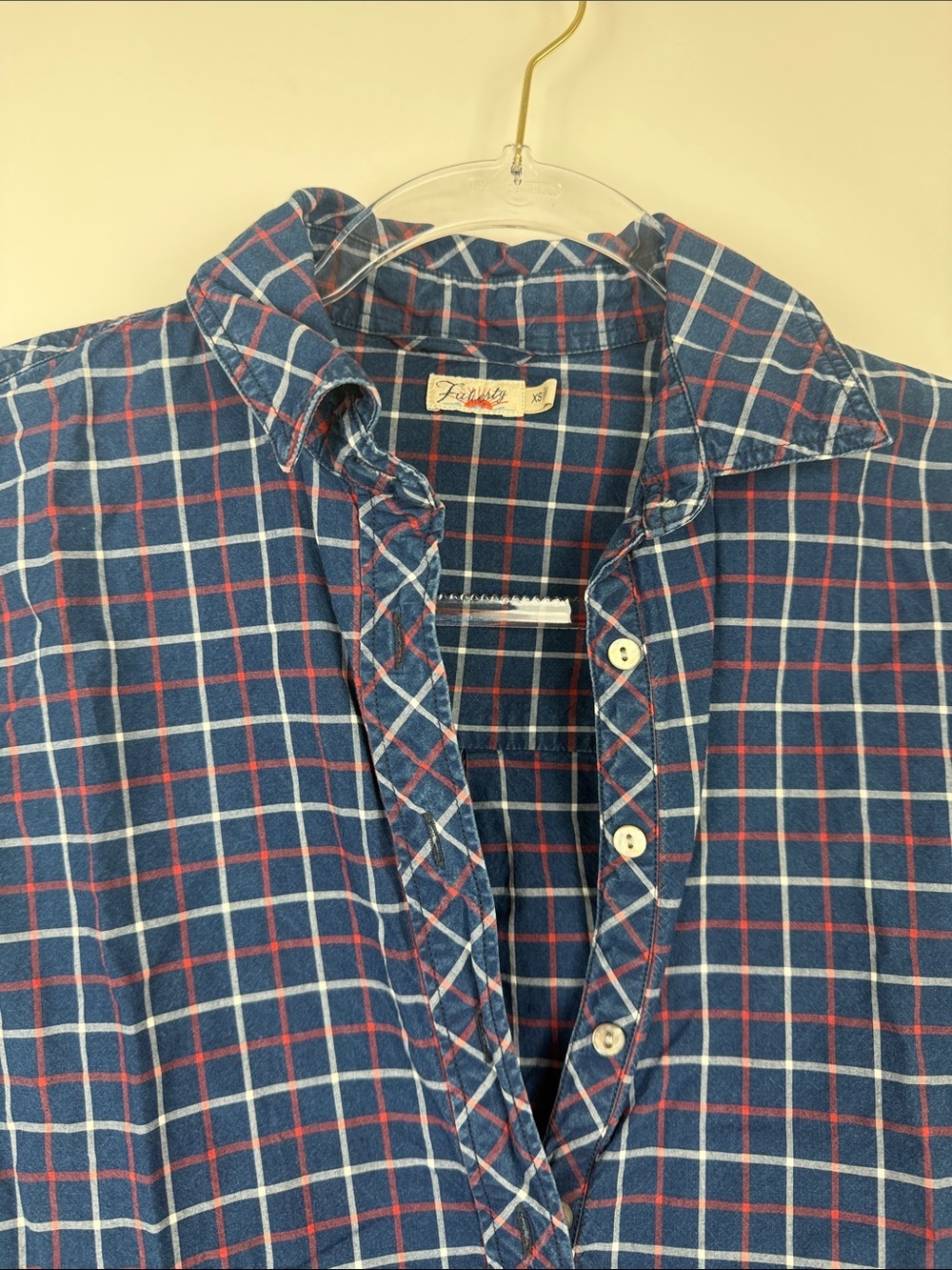 Faherty Lighthouse Shirt Dress Indigo Plaid Check Nautical Coastal Size XS - Picture 2 of 8